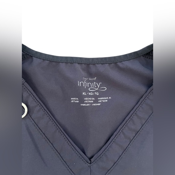 Cherokee Infinity Mock Wrap Scrub Top Extra Large XL Gray - Picture 6 of 6